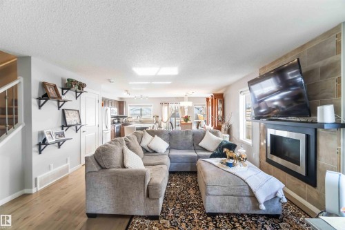 6319 167A Avenue, Edmonton, AB - Indoor Photo Showing Living Room With Fireplace