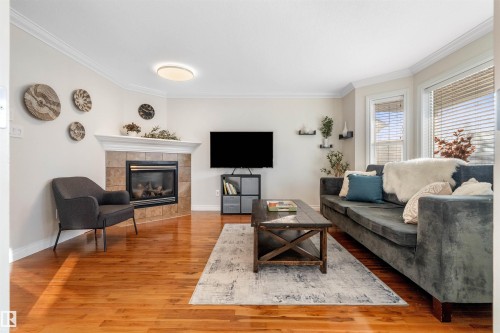 21348 88 Avenue, Edmonton, AB - Indoor Photo Showing Living Room With Fireplace