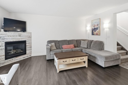 9037 Scott Crescent, Edmonton, AB - Indoor Photo Showing Living Room With Fireplace