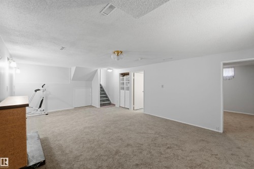 Bonus room featuring a textured ceiling and carpet floors - 135 Humberstone Road, Edmonton, AB - Indoor Photo Showing Other Room