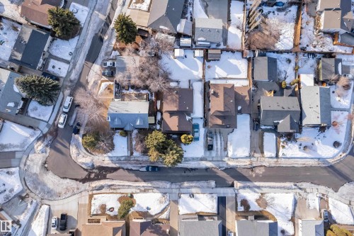 Aerial view of property and surrounding area featuring nearby suburban area - 135 Humberstone Road, Edmonton, AB - Outdoor With View