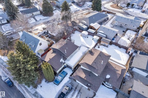 Aerial view of property and surrounding area featuring nearby suburban area - 135 Humberstone Road, Edmonton, AB - Outdoor With View
