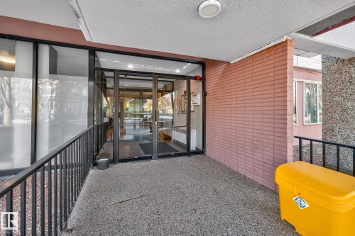 Doorway to property - 207 11007 83 Avenue, Edmonton, AB - Outdoor With Exterior