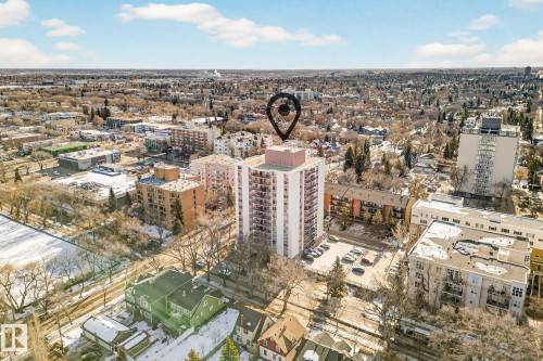 View of property location featuring nearby urban area - 207 11007 83 Avenue, Edmonton, AB - Outdoor With View