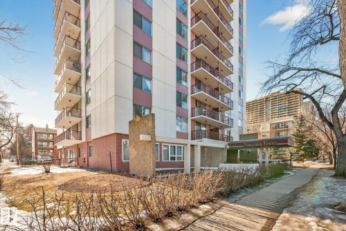 View of apartment building / complex - 207 11007 83 Avenue, Edmonton, AB - Outdoor With Balcony With Facade