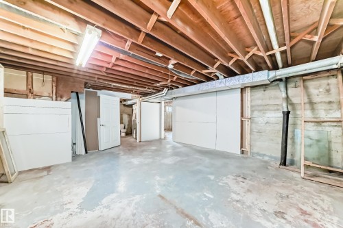 View of unfinished basement - 8639 64 Avenue Nw, Edmonton, AB - Indoor Photo Showing Basement