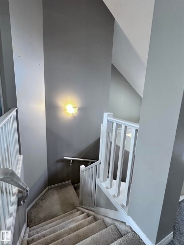 Stairs featuring carpet and baseboards - 23 4821 Terwillegar Common, Edmonton, AB - Indoor
