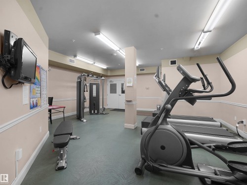 View of exercise room - 308 10333 112 Street Street, Edmonton, AB - Indoor Photo Showing Gym Room