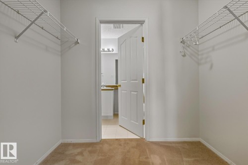 Walk in closet with light colored carpet - 237 17447 98A Avenue, Edmonton, AB - Indoor With Storage