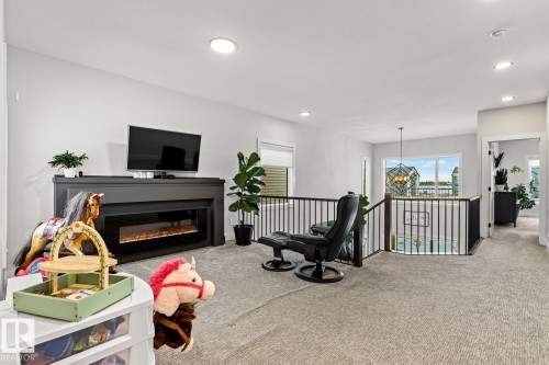 Bonus room with electric fireplace, overlooking living room. - 5 Starling, Fort Saskatchewan, AB 