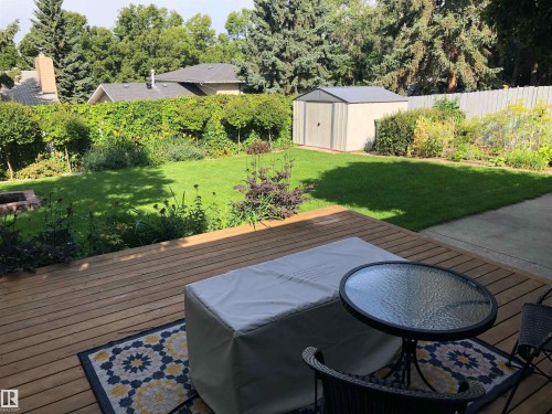 Deck with a storage unit - 12 Beacon Crescent, St. Albert, AB - Outdoor With Deck Patio Veranda