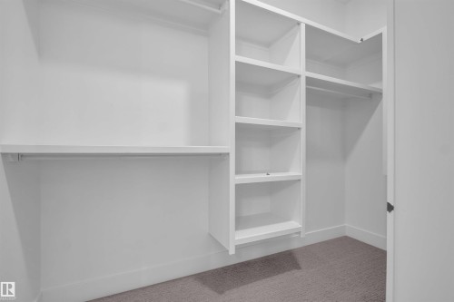 Walk in closet featuring light carpet - 463 Crystal Creek Link, Leduc, AB - Indoor With Storage