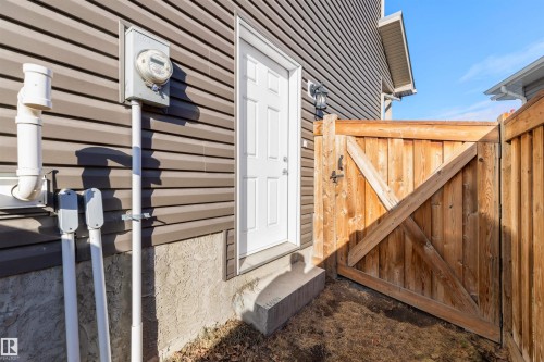 Doorway to property featuring a gate - 81 Richmond Link, Fort Saskatchewan, AB - Outdoor With Exterior