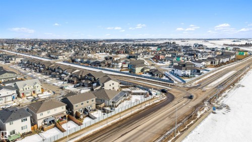 Aerial view of property's location featuring nearby suburban area - 81 Richmond Link, Fort Saskatchewan, AB - Outdoor With View