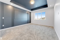 Spare room with a raised ceiling, light carpet, and recessed lighting - 