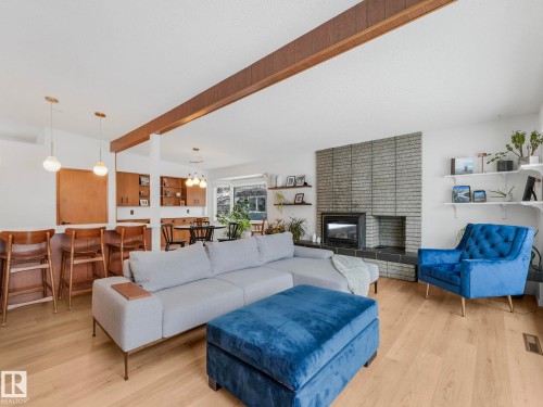14004 80 Avenue, Edmonton, AB - Indoor Photo Showing Living Room With Fireplace