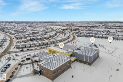 Aerial perspective of suburban area - 