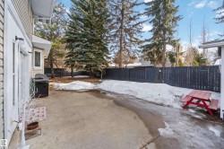 Fenced backyard with a patio and a grill - 