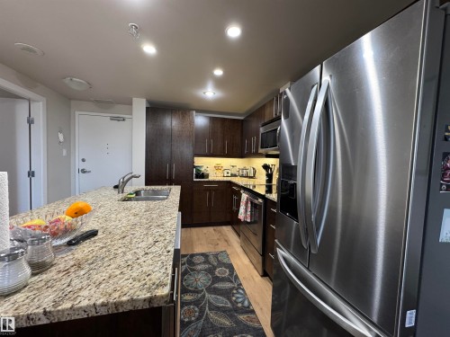 218 6608 28 Avenue, Edmonton, AB - Indoor Photo Showing Kitchen With Stainless Steel Kitchen With Double Sink With Upgraded Kitchen