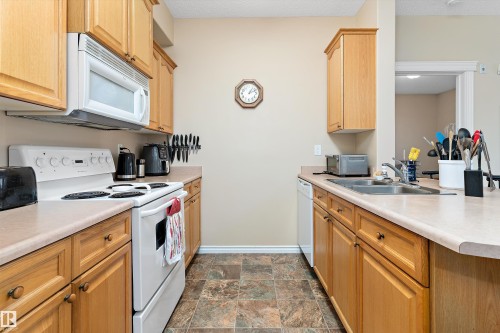 211 16715 100 Avenue, Edmonton, AB - Indoor Photo Showing Kitchen With Double Sink