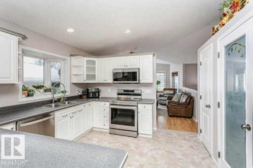 4408 Miller Drive, Onoway, AB - Indoor Photo Showing Kitchen With Stainless Steel Kitchen With Double Sink