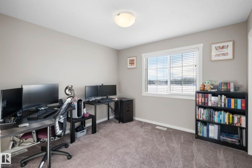 Office featuring light colored carpet and baseboards - 3904 5 Street, Edmonton, AB - Indoor Photo Showing Office