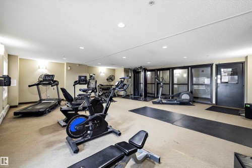 Exercise room with recessed lighting - 2407 320 Clareview Station Drive, Edmonton, AB - Indoor Photo Showing Gym Room