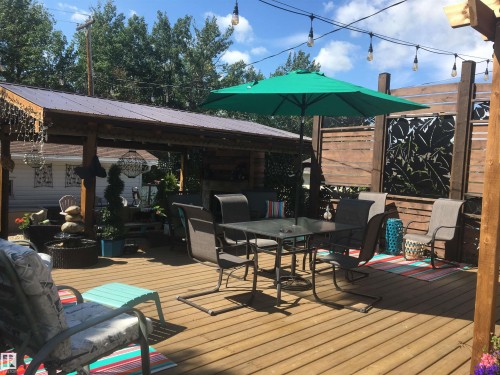 Deck with outdoor dining space - 5220 - 56 Street, Barrhead, AB - Outdoor With Deck Patio Veranda