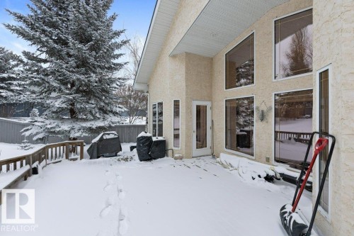 View of snow covered deck - 8 Osborne Close, St. Albert, AB - Outdoor