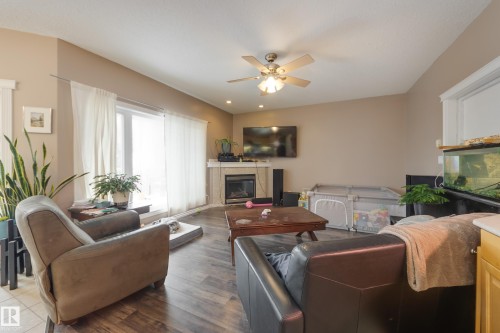 132 Leigh Crescent, Edmonton, AB - Indoor Photo Showing Living Room With Fireplace