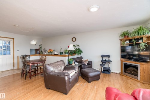 5132 49 Avenue, Onoway, AB - Indoor Photo Showing Living Room With Fireplace