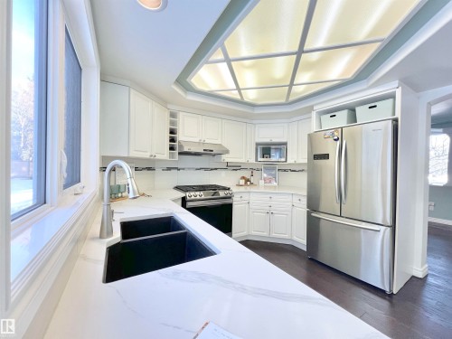 316 Burton Road, Edmonton, AB - Indoor Photo Showing Kitchen With Double Sink With Upgraded Kitchen