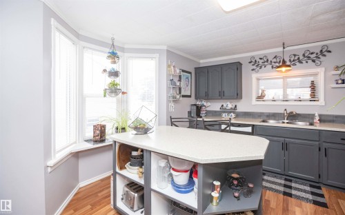 9819 106 Street, Westlock, AB - Indoor Photo Showing Kitchen With Double Sink