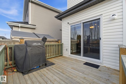 Wooden deck with grilling area - 3087 Arthurs Crescent, Edmonton, AB - Outdoor With Deck Patio Veranda With Exterior