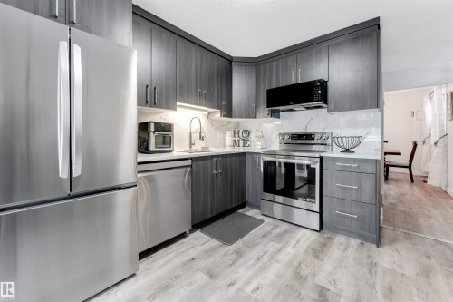 18010 96 Ave Nw, Edmonton, AB - Indoor Photo Showing Kitchen With Stainless Steel Kitchen With Upgraded Kitchen