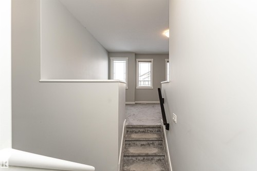 Staircase with carpet and baseboards - 6963 19A Avenue, Edmonton, AB - Indoor Photo Showing Other Room