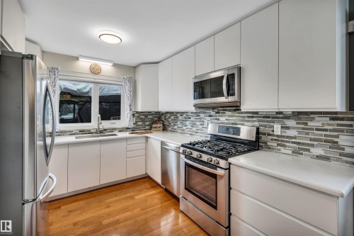 7811 134B Avenue, Edmonton, AB - Indoor Photo Showing Kitchen With Upgraded Kitchen