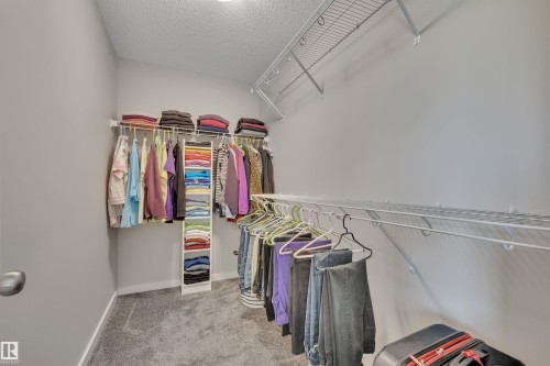 Walk in closet with light carpet - 157 Larch Crescent, Leduc, AB - Indoor With Storage