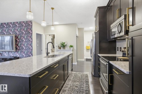 120 1144 Adamson Drive, Edmonton, AB - Indoor Photo Showing Kitchen With Stainless Steel Kitchen With Double Sink With Upgraded Kitchen