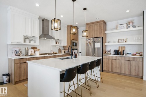 9831 223 Street, Edmonton, AB - Indoor Photo Showing Kitchen With Double Sink With Upgraded Kitchen