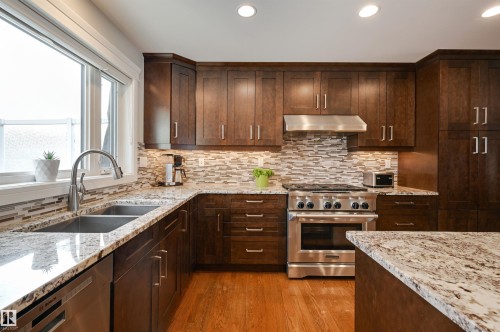 10997 131 Street, Edmonton, AB - Indoor Photo Showing Kitchen With Double Sink With Upgraded Kitchen