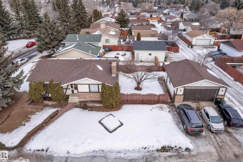 Snowy aerial view featuring a residential view - 5504 18 Avenue, Edmonton, AB - Outdoor