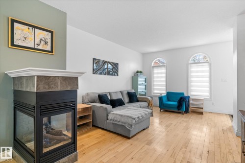 4929 Terwillegar Common, Edmonton, AB - Indoor Photo Showing Living Room With Fireplace