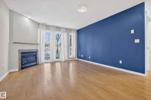 101 12110 106 Avenue, Edmonton, AB - Indoor Photo Showing Living Room With Fireplace