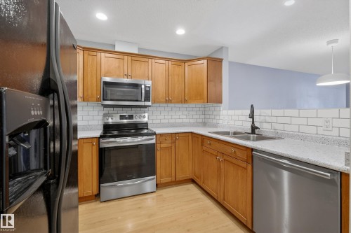 101 12110 106 Avenue, Edmonton, AB - Indoor Photo Showing Kitchen With Double Sink