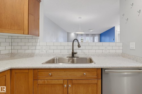 101 12110 106 Avenue, Edmonton, AB - Indoor Photo Showing Kitchen With Double Sink