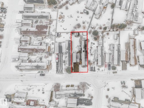 Snowy aerial view with property parcel outlined - 151 3400 48 Street, Stony Plain, AB - Other