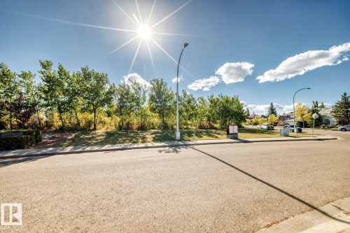 View of asphalt street with street lights, curbs, and sidewalks - 777 Butterworth Drive, Edmonton, AB - Outdoor With View