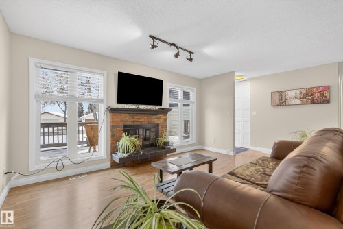21 Laydon Drive, St. Albert, AB - Indoor Photo Showing Living Room With Fireplace