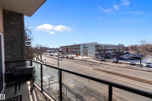 Balcony with area for grilling - 302 10905 109 Street, Edmonton, AB - Outdoor With Balcony With View